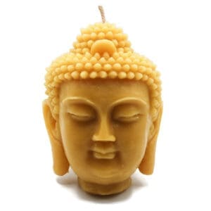 Beeswax Candle BIG Buddha Head Sadhana Meditation Contemplation Altar Candle