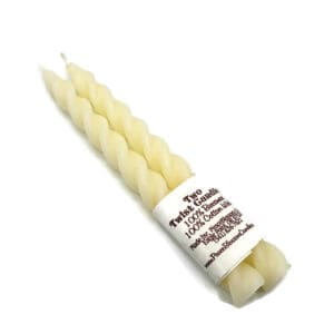 Beeswax Candles Twist Taper set of 2 Soft White Color Beeswax