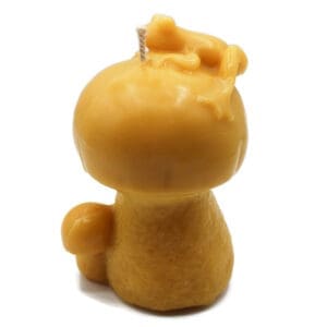 Beeswax Candle Large Mushroom with Frog Shape