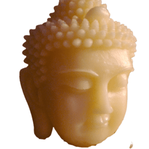 Beeswax Candle BIG Buddha Head Sadhana Meditation Contemplation Altar Candle in WHITE