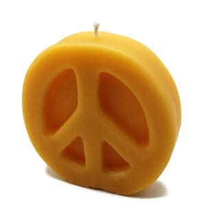 Beeswax Candle Peace Sign Shape