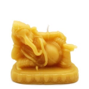 Beeswax Candle Ganesh Ganesha Ganapati RECLINING Natural Gold Color