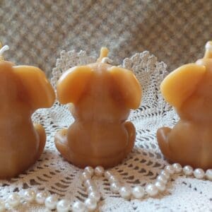 Beeswax Candle Shaped Hear/See /Speak No Evil Elephant Candles Set/3