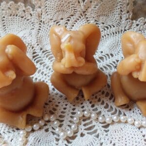 Beeswax Candle Shaped Hear/See /Speak No Evil Elephant Candles Set/3