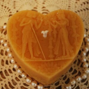 Beeswax Candle Egyptian Heart Motif