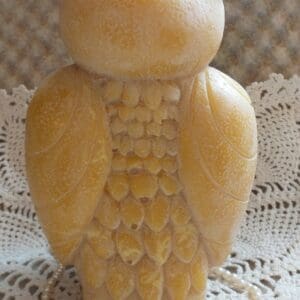 Beeswax Candle Large Stylized Owl Shaped Candle