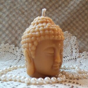 Beeswax Candle SMALL Buddha Head Sadhana Meditation Contemplation Altar Candle