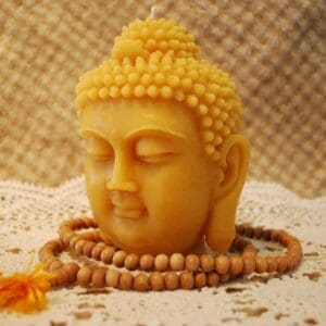Beeswax Buddha Head Candle