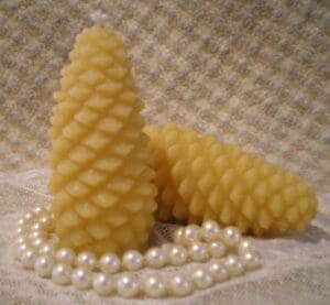 Beeswax Pinecone Candles