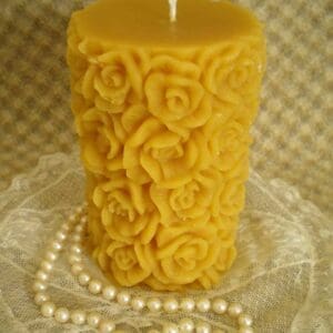 Beeswax Rose Pillar