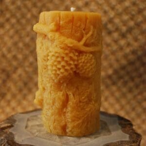 Beeswax Candle Pine Tree Pinecone Pillar