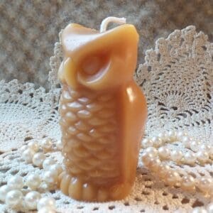 Beeswax Candle Small Stylized Shaped Owl Candle