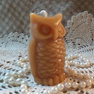 Beeswax Candle Small Stylized Shaped Owl Candle