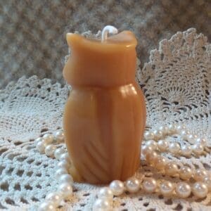 Beeswax Candle Small Stylized Shaped Owl Candle