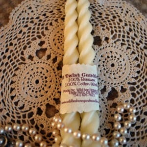 White Beeswax Twist Candles
